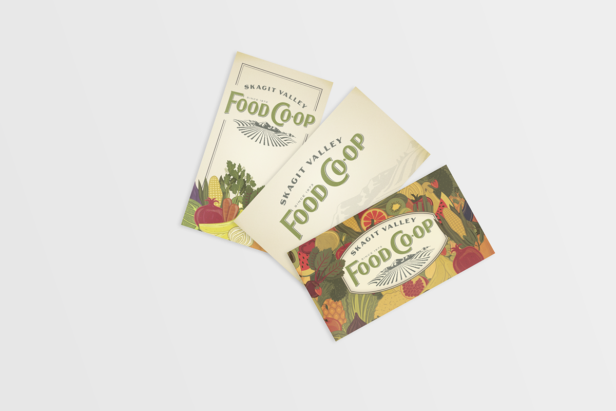 Business Cards identity Food  farm co-op Promotion vegetables