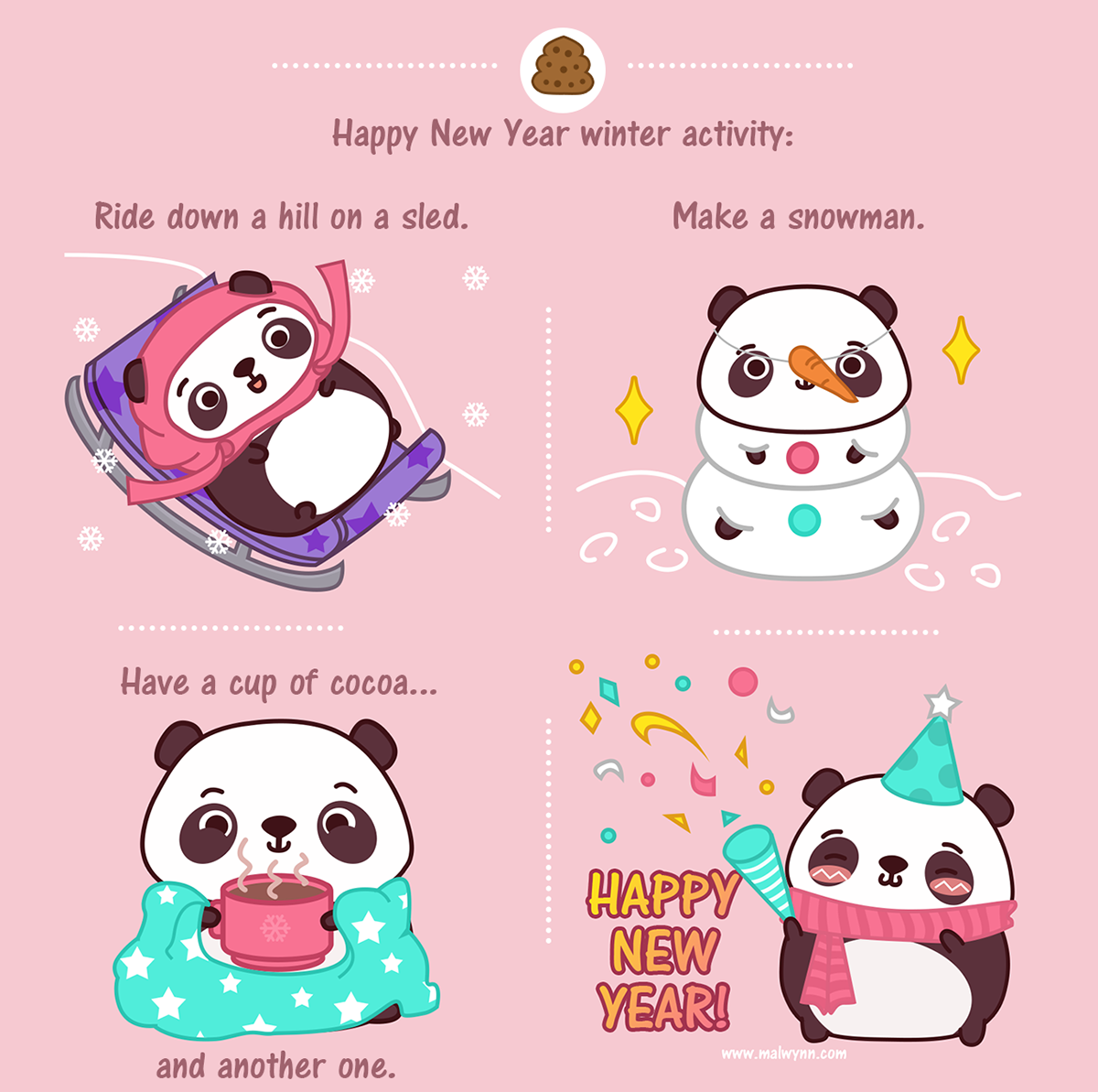 Panda  Malwynn stickers web-comic pusheen t-shirts logo Fun cute line