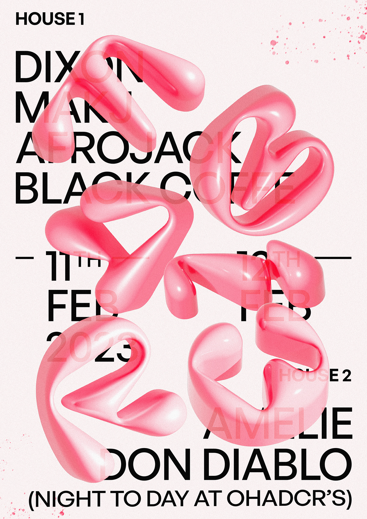 3D designinspiration event flyer party flyer party poster poster poster art techno typedesign typography  