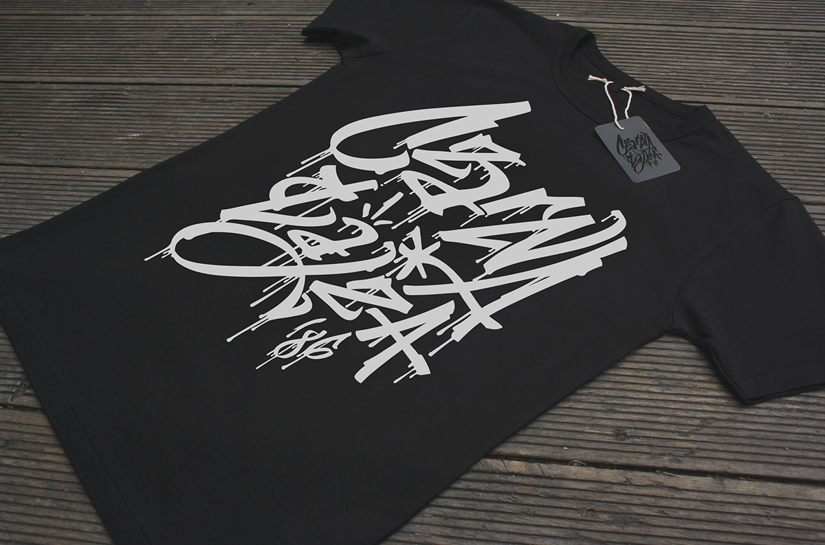 czarna łajza Tshirt Design typogrphy graffiti tag black bastard