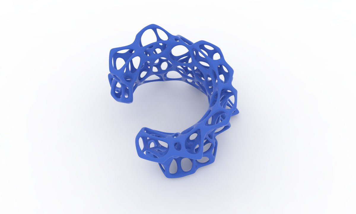 bracelet cells voronoi 3D 3D model free download 3d printing