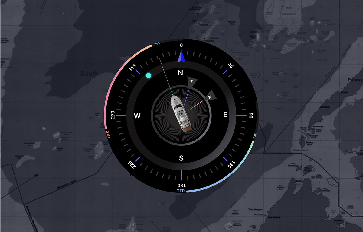 dashboard navigation user interface UI/UX yacht