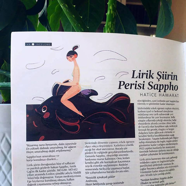 edebiyatist Dergi magazine ILLUSTRATION  sibelacikalinakgun blonde woman turkishcoffee   characterdesign editorial