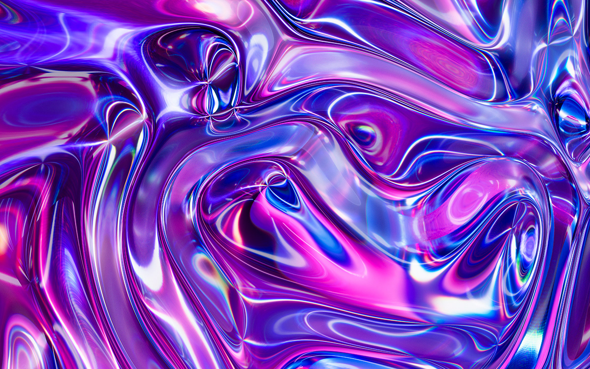 3D abstract background Digital Art  holographic iridescent Render texture wallpaper waves