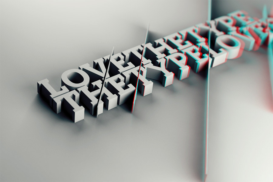 typelover type Love 3D graphic