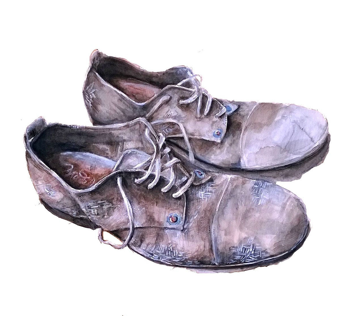 Clothing art artist paint watercolor Realism illustrate Lookbook photoreal gouache shoes vest Denim sketch losangeles