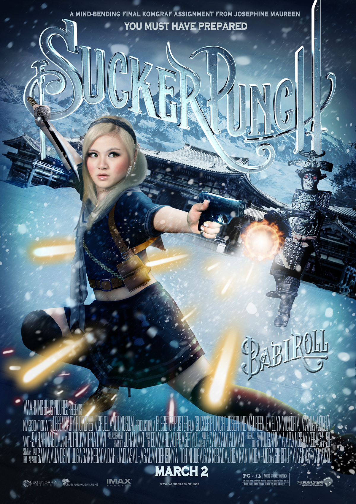 Sucker Punch movie poster remake Parody babydoll prerelease Computer graphic photoshop emily browning emily  browning