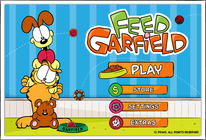 Garfield Pi Labs Hungry Cat ios rumaisa game puzzle Food  artboard kids children mobile app vector