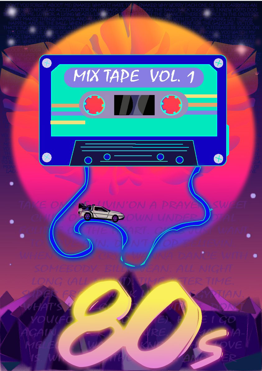 80's mixtape music poster backtothefuture