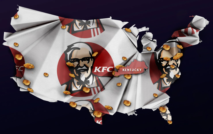 infographic McDonalds KFC dunkin Food  Fast food gross map meat beef sprinkles chicken wrapper paper data visualization
