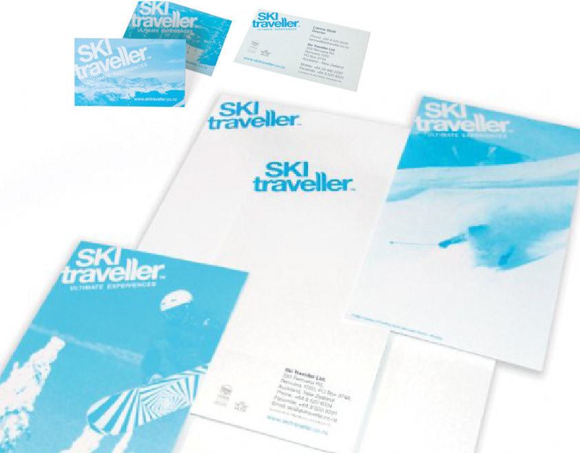 Ski Travel traveller blue jiwan prasad identity Collateral Stationery print magazine tourism