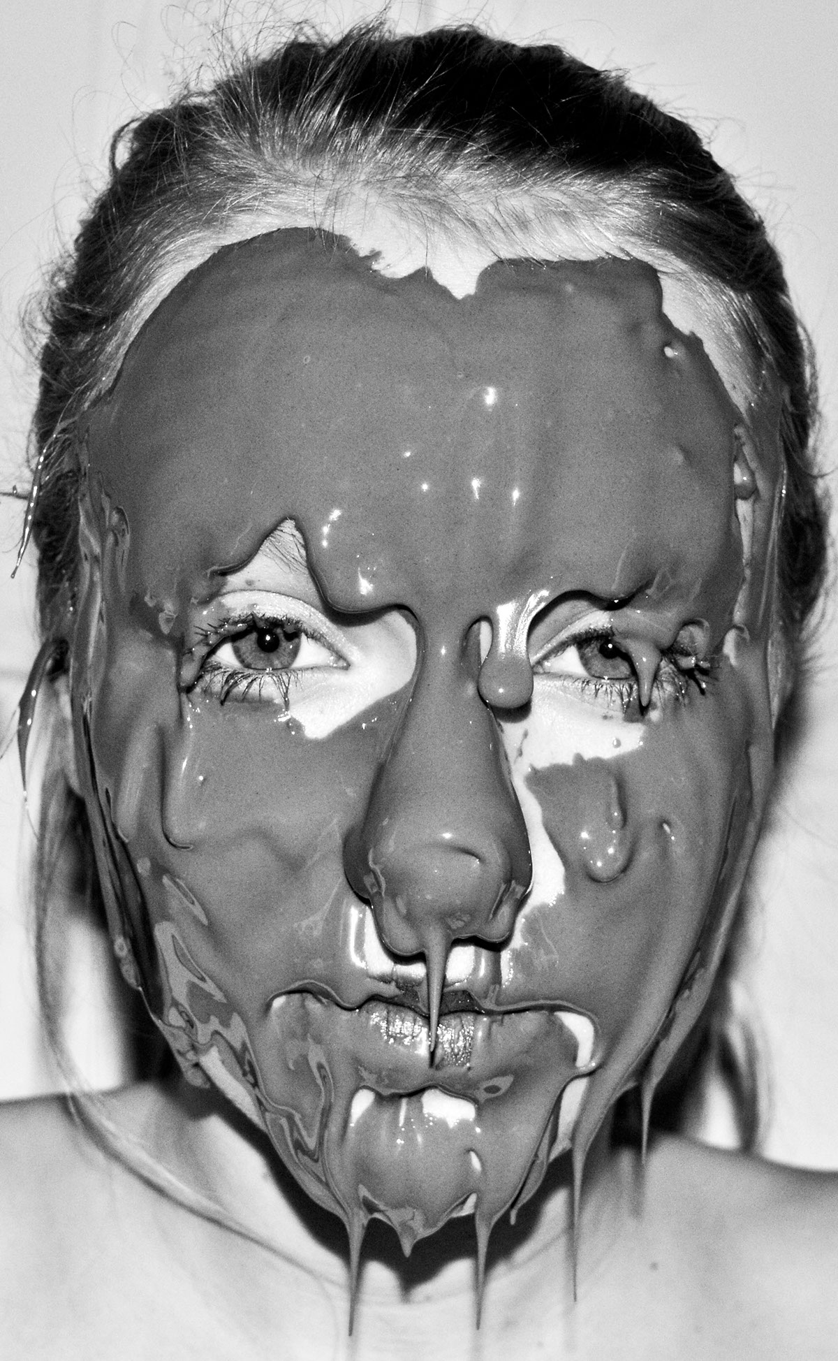 gluttony conflict society social anxiety judged by society Custard chocolate sprinkles popcorn jelly Food on Face Portraiture human face deformed human face