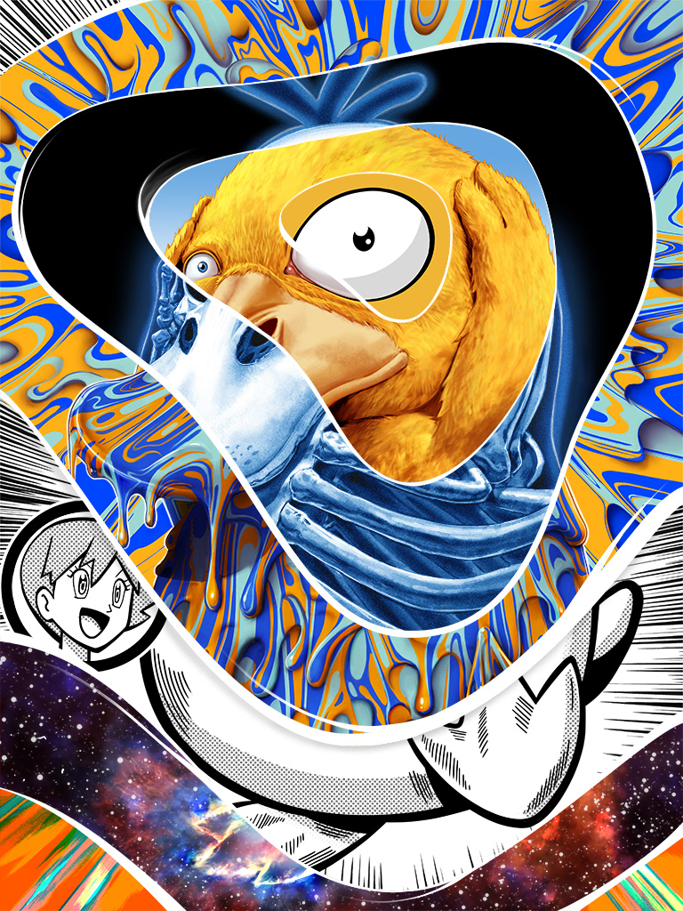 Pokemon Psyduck pikachu cartoon artwork fanart Digital Art  ILLUSTRATION  Character design  digital illustration