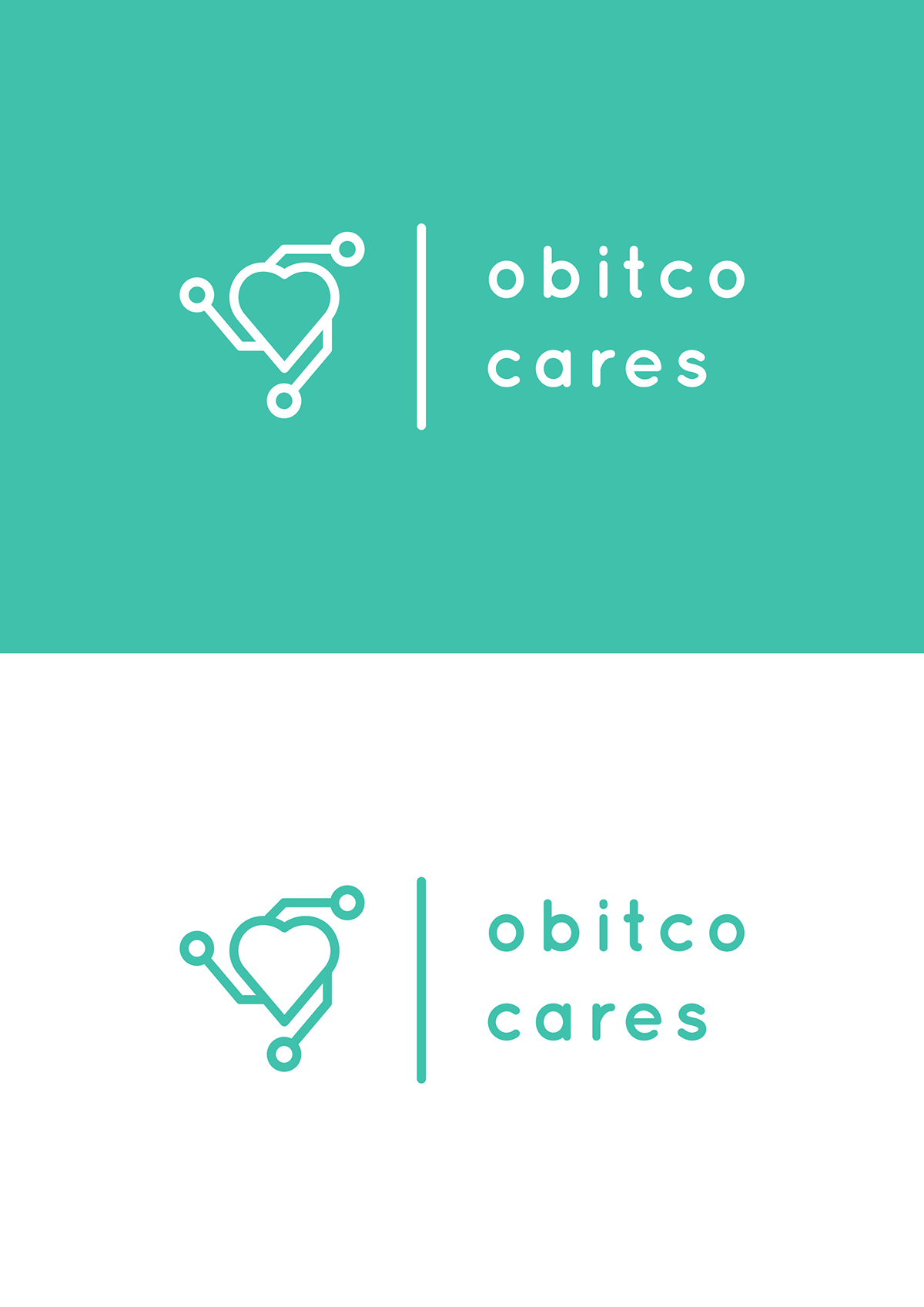 obitco cares logo identity recycle non-profit organization
