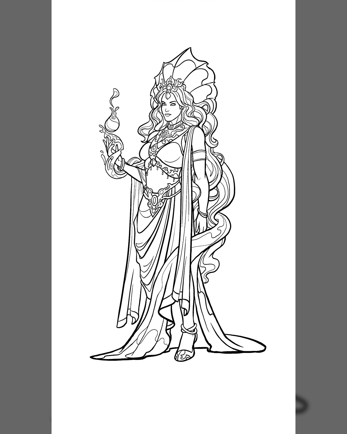 ganga goddess hindu mythology Ancient Character design  character concept Digital Art  digital illustration God HOLY RIVER