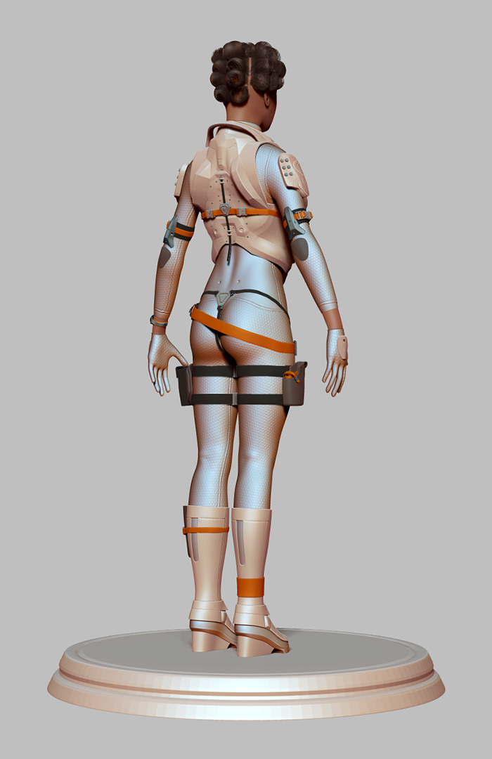 cobra Zbrush c4d Character female Pilot Fighter soldier Gun design pose turntable