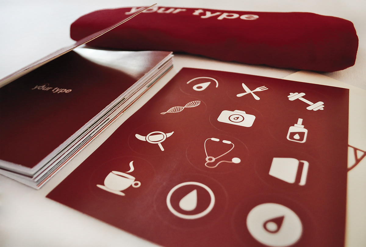 blood type Dieting DNA code print app interface design Promotion