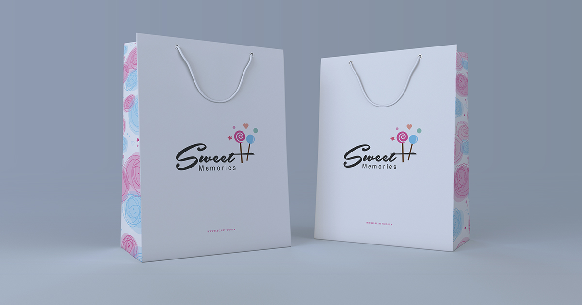 logo Sweets Food  corporate box design cake cupcake sweet memories logo store