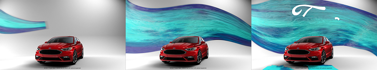 Motion Deisgn graphics abstract 3D vivid Fun commercial Ford 2D Shards brush paint