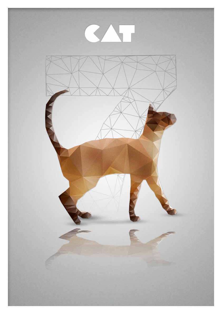 animlas polygonal 3D papercraft poster
