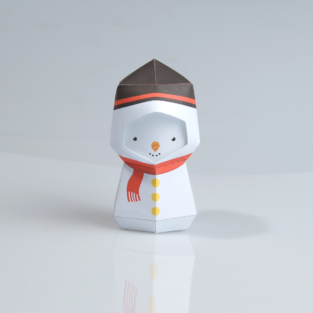 paper toy paper art snow man Christmas x-mas