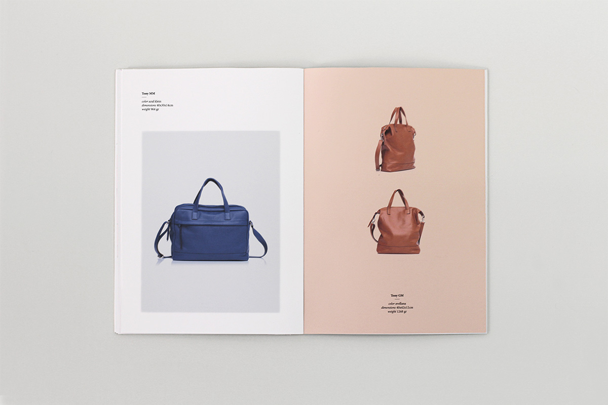 LUPO Barcelona 1920 bags leather colour Pedrera abanico spring-summer 2015 fashion editorial Booklet Catalogue UVI varnish Clean Design simple design