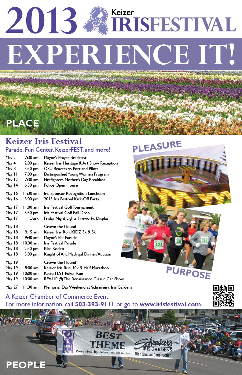 poster map iris festival Keizer  Oregon