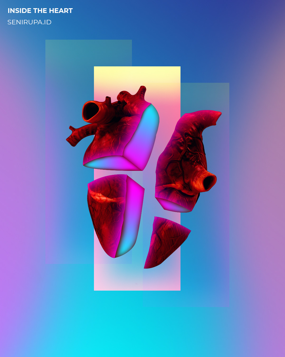 heart poster ILLUSTRATION  design Poster Design colorful slash