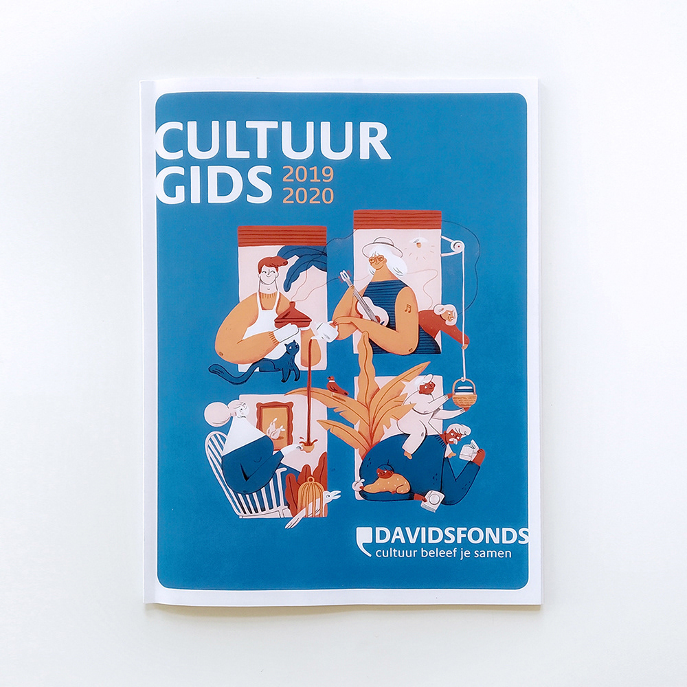 Davidsfonds cultuurgids illustratie brochure belgisch belgium ILLUSTRATION  editorial characters
