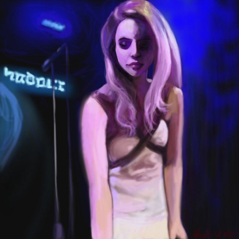 beautiful girl smoke Stage Portrait Painting sexy Lana Del Rey