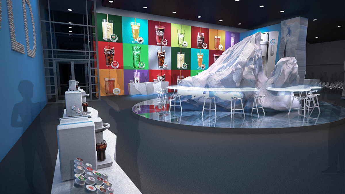 product launch SketchUP keurig reveal Event Design marketing   Experiential design experiential marketing event marketing iceburg