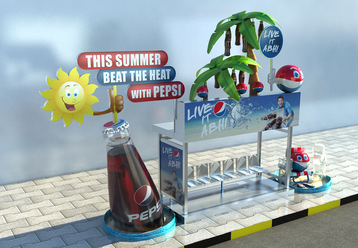 posm pepsi Outdoor Display summer drink pop
