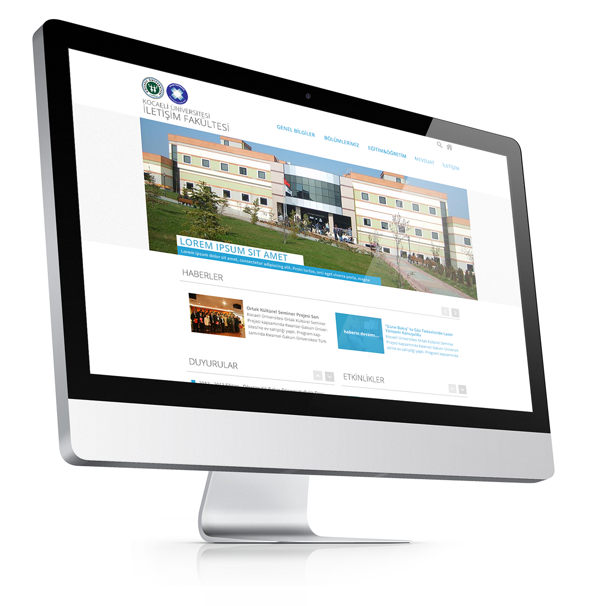 kocaeli University Web design user interface Arayüz tasarım université