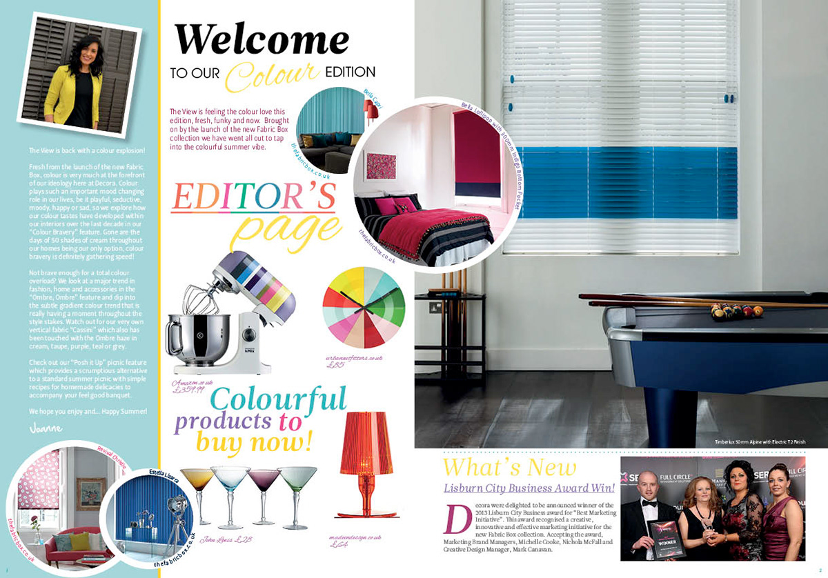 design  blinds  window colour  type  typography magazine  Decora Blinds