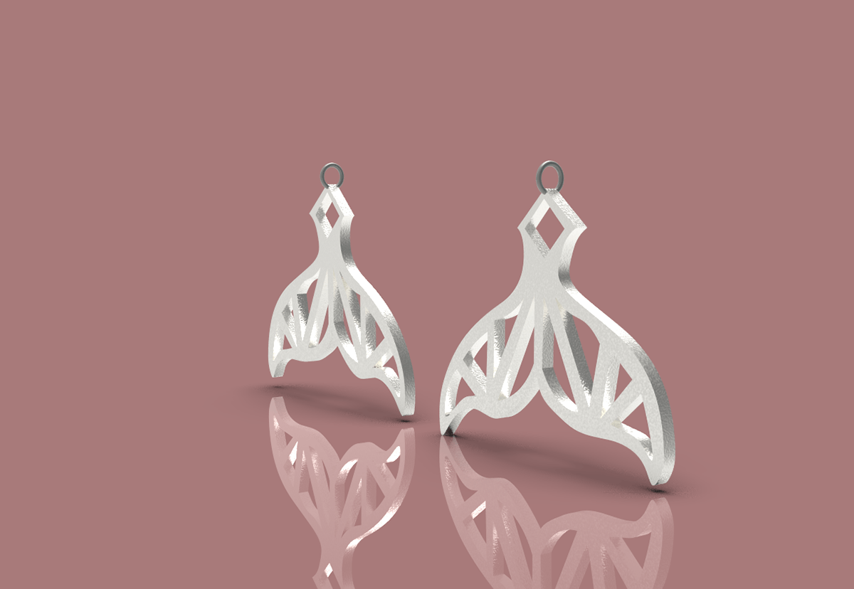 design accessories jewelry silver Jewelry Design  3D Render