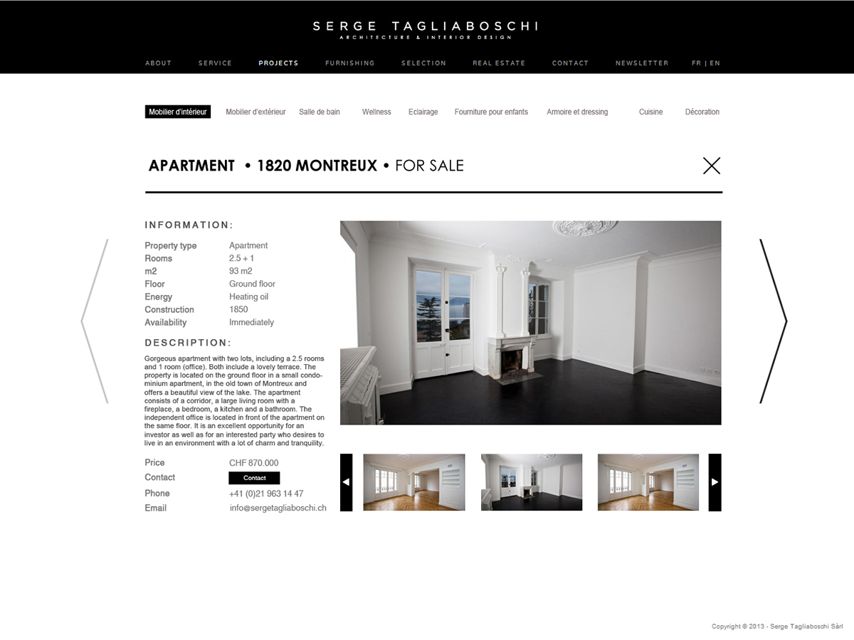 Architect & interior design Web Webdesign Morocco Agadir black White e-commerce