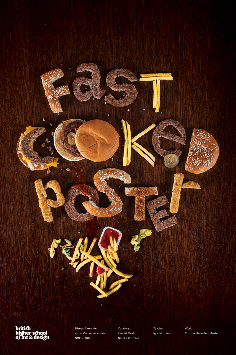 BHSAD Fast food poster viscom junk food letters