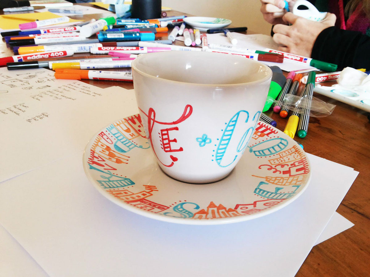 lettering letters car pintos Workshop tea cup designed objects