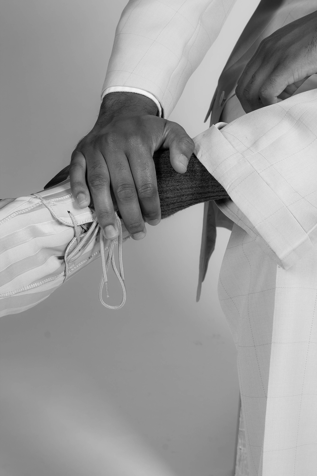 suit and tie Black&white studio lighting male model