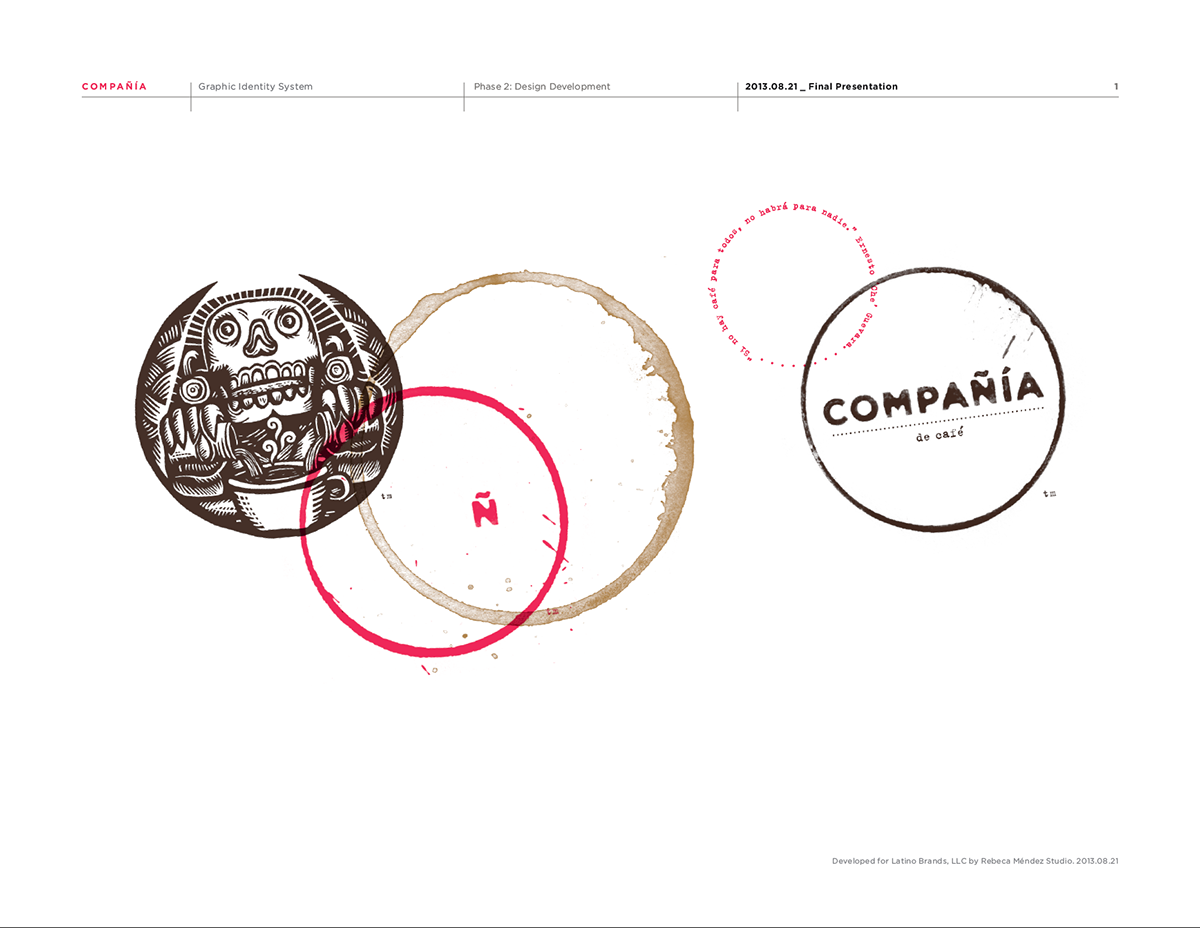 compañia cafe Mexican heritage logo Icon brand identity