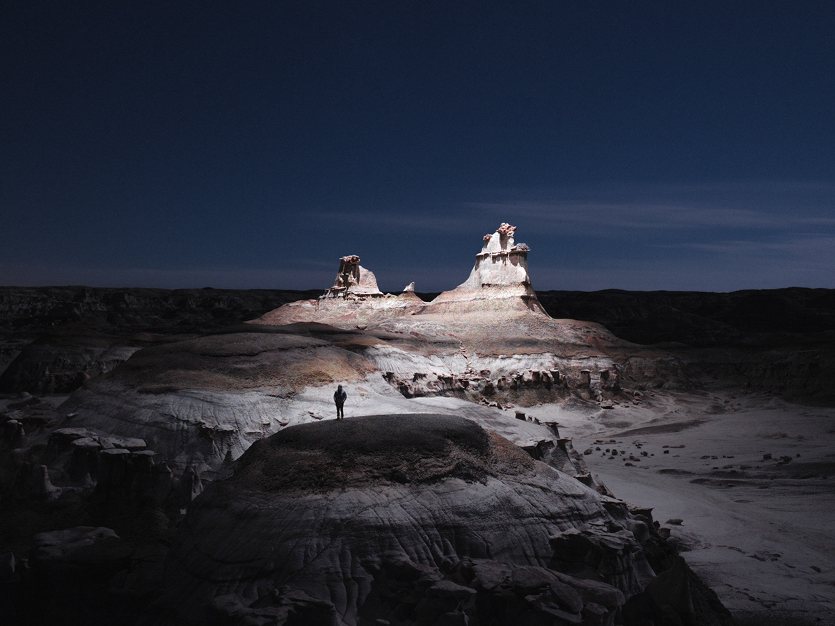 Landscape night long exposure drone led light Leica phaseone science fiction 3Dr fiilex