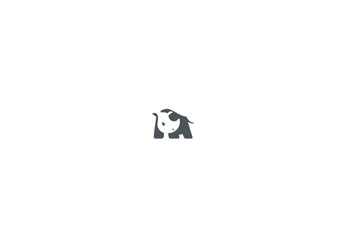 negative logo marks animals creative identity logo designer Kreatank creatank bodea daniel lion Rhino zoo wild negative-space