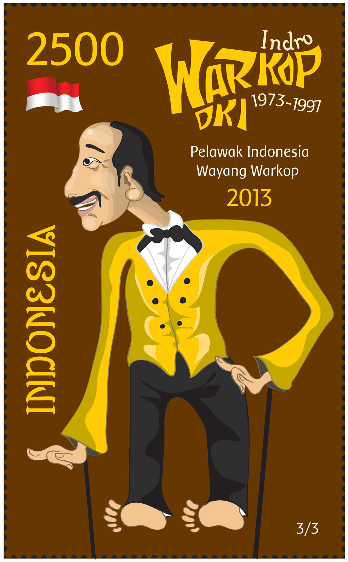 #Stamp #warkop DKI #illustration #dono kasino indro #indonesian culture indonesian puppet puppet legend indonesia's legend Character Wayang
