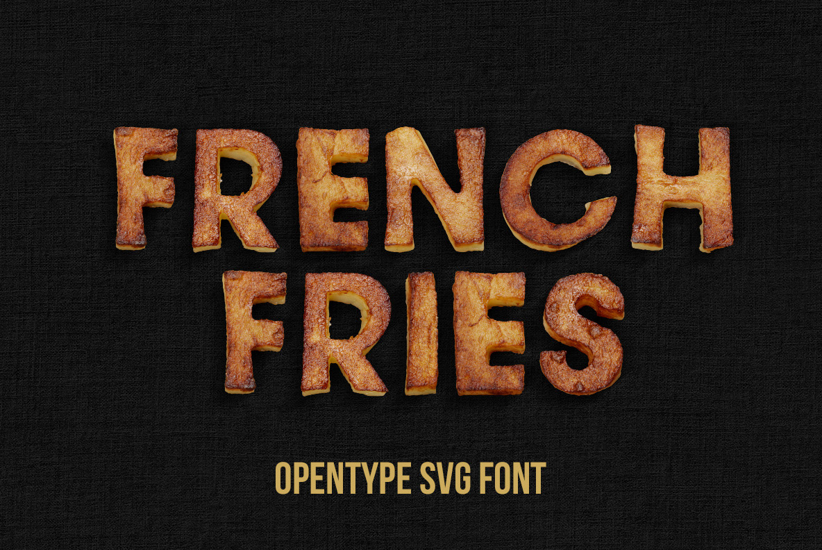 Advertising  cooking Fast food font Food  fried potatoes handmadefont lettering Opentype typography  