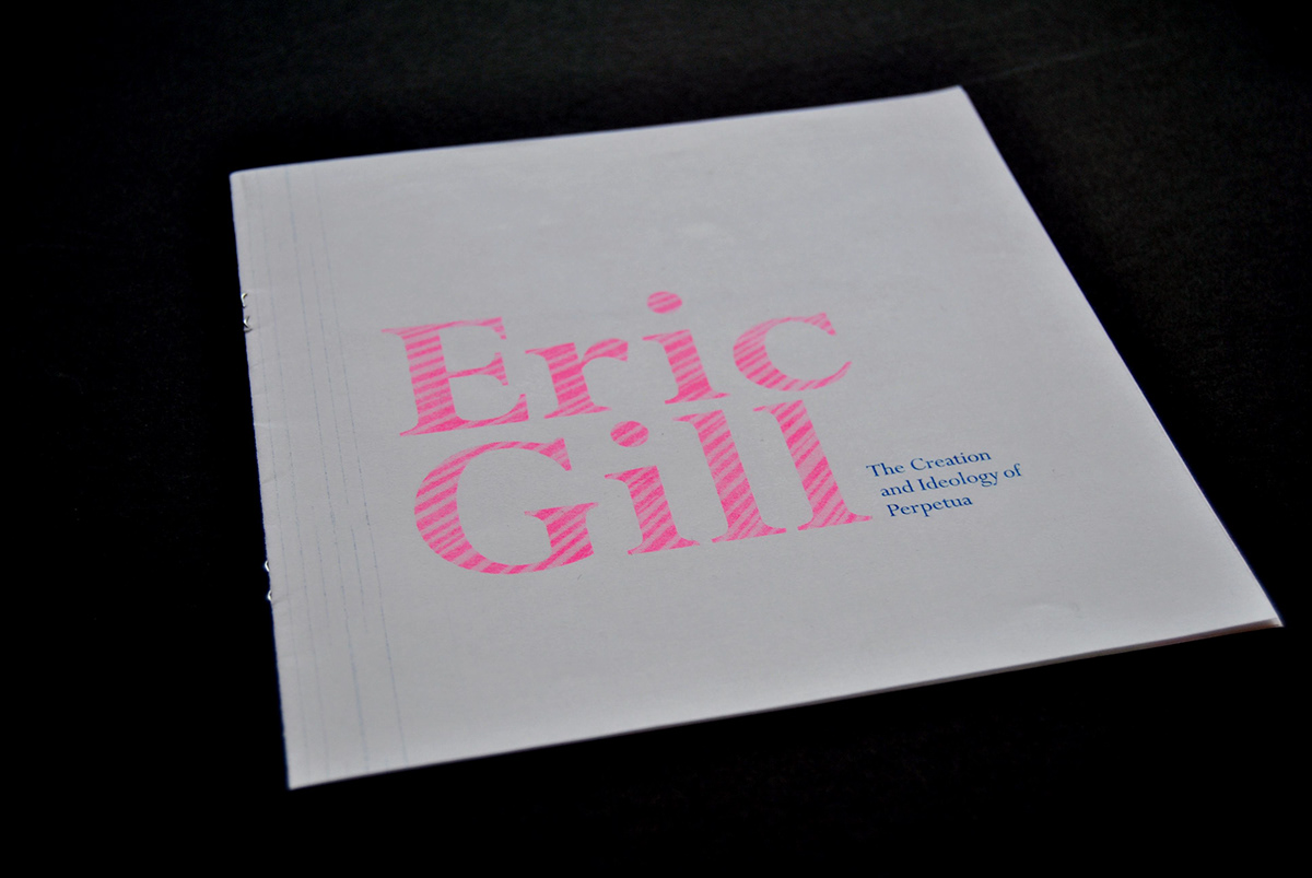 risograph perpetua Eric Gill book poster Typeface saddle stich