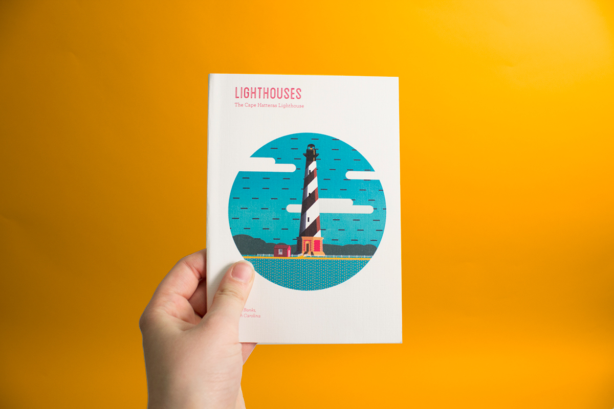 Adobe Portfolio lighthouse travel guides beaches lights Vector Illustration pocket sized Travel