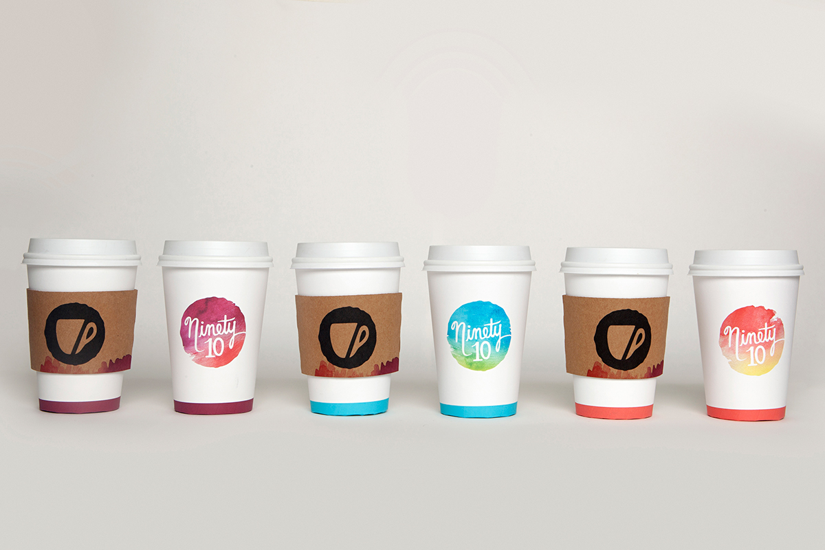 Coffee cup non-profit cafe brand identity
