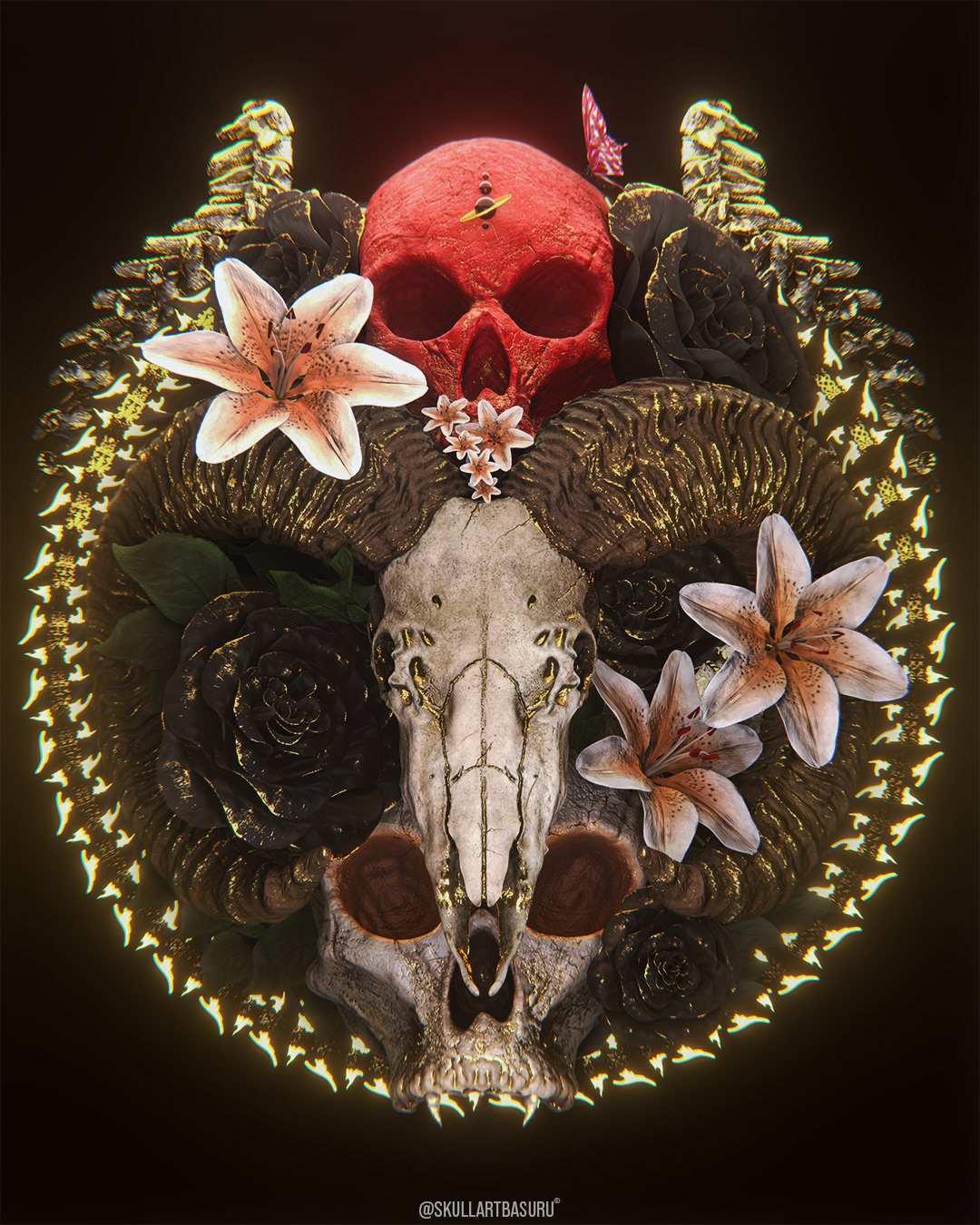 artwork darksurrealism Digital Art  nft nftart skull skullart skullartwork surreal surrialism