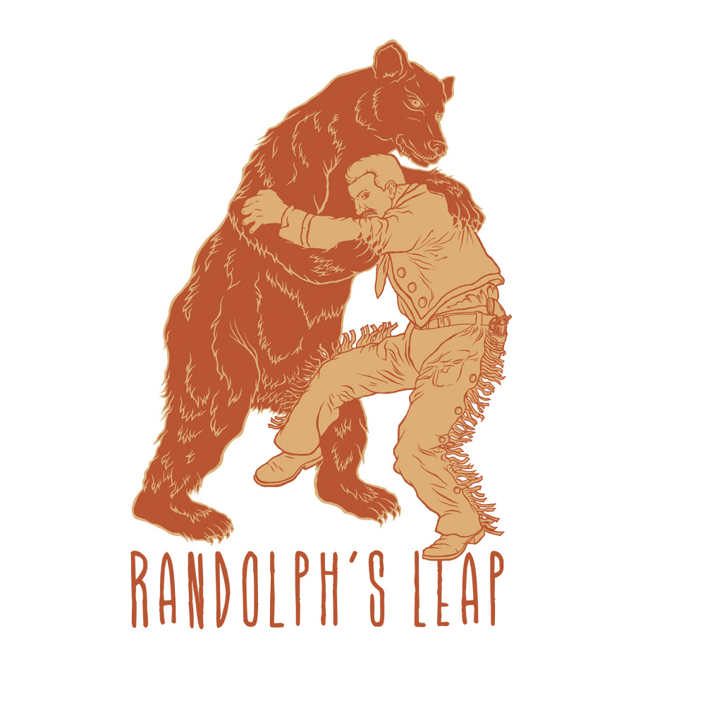 Randolph's Leap cowboy bear t-shirt band t-shirt line drawing