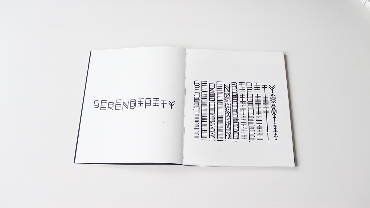 graphic design typo typographic serendipity print book book design series words black and white editorial Bookbinding Layout Typographic Series